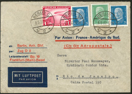 Poste Aérienne. Zeppelin. No 35 + Poste 402 + 407(2), Obl Berlin 6.5.32 Sur Enveloppe De La CGA Pour Rio. - TB - Other & Unclassified