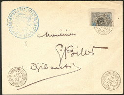Timbres Coupés. No 54aB, Sur Enveloppe D'Août 1903 Avec Cachet Bleu Des Chemins De Fer éthiopiens. - - Other & Unclassified