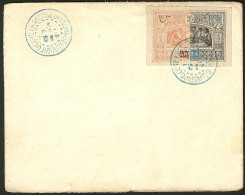 Timbres Coupés. Nos 53aB + 54bB, Obl Cad Bleu Déc 1901 Sur Enveloppe. - TB - Other & Unclassified