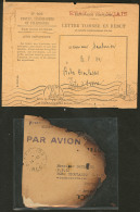 Aérogrammes. Accidenté Ligne Alger-Dakar, 27 Sept 42 (Saul.319), Enveloppe Calcinée Et Son Envelopp - Vide