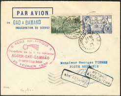 Aérogrammes. Alger-Gao-Bamako 22 Fév 1938 (Saul.264c), Enveloppe Avec CS, Afft France, Pour Ségou. - Vide