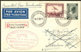 Aérogrammes. Alger-Gao-Bamako 22 Fév 1936 (Saul.264a), Enveloppe Recommandée Afft Belgique, Avec CS - Vide