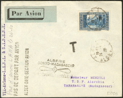 Aérogrammes. 1er Vol Alger-Madagascar (Saul.241d), Enveloppe Obl Cad Alger 24.10.36 Avec 2 CS , Pour Tananarive A - Vide