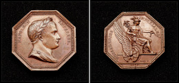 Plaque De Facteur. Médaille De Poste En Bronze, Avers "Messageries Impériales" 1809, Signée "Droz.F - Stamp Boxes