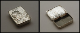 Boîte Métal Argenté "Modern Style", Signée "E.Dubois", 55x38x10mm. - TB - Cajas Para Sellos