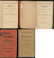 Catalogues Yvert Et Tellier. Catalogues Monde 1898-1955, Ensemble Complet Dont Divers Ex Reliés, En 2 Cartons, Tr - Unclassified