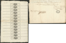 Documents De Greffes Avec Empreintes Des Papiers Timbrés. Jeux De Cartes. 1797-1798, Feuille De 26 Bandes Pour Ca - Other & Unclassified