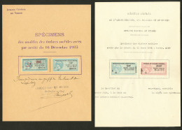 Documents De Greffes Avec Empreintes Des Papiers Timbrés. Spécimens Des Timbres Permis De Chasse, D&eacute - Other & Unclassified