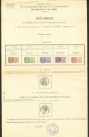 Documents De Greffes Avec Empreintes Des Papiers Timbrés. Spécimens De Timbres Et Empreintes, Décre - Other & Unclassified