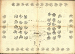 Documents De Greffes Avec Empreintes Des Papiers Timbrés. 1853. Document 42x49cm, 1/Atelier Général - Other & Unclassified