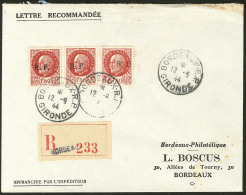 Bordeaux. No 6, Les 3 Types, Sur Enveloppe Recommandée Du 12.9.44. - TB - Liberation