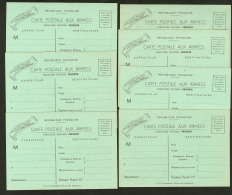 Carte Postale Aux Armées, Avec Banderole (type 3), 7 CP Neuves. - TB (Sinais 1992, N°2/19) - WW II