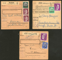 Colis Postaux D'Alsace-Lorraine. Afft Mixte Elsass/Allemagne Sur 3 Bulletins De 1941. - TB - WW II