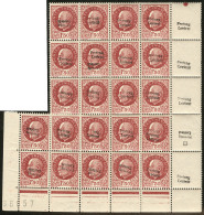 No 10 (1,50f Pétain, Mi. # 10), Bloc De 22 Ex Bas De Feuille Avec N°, Dont 8 Ex Surch. Renversée, Gomm - War Stamps