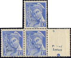 No 1, Bloc De Trois, Bdf, En équerre, Gomme Glacée (tirage 650) - War Stamps