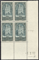 Cathédrale De Reims. No 259IV, Bloc De Quatre Cd 3.2.32 (3° Tirage). - TB - 1930-1939