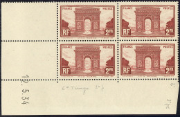 Arc De Triomphe. No 258, Bloc De Quatre Cd 12.5.34 (6° Tirage). - TB - 1930-1939