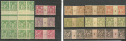 Nos 80(2), 82(3), 94, 95, 97(3), 98, 104, Tous En Paire Mill. Différents, + 106g (4 Bandes Vertic. De Trois). - T - Millesimes