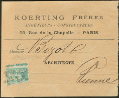 Surcharge 5 Lignes. No 15, 8 (renversé) SEPT, Sur étiquette D'expédition "Koerting Frères", - Other & Unclassified