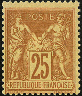 No 92b, Bistre Sur Jaune Foncé, Très Frais. - TB - 1876-1878 Sage (Type I)