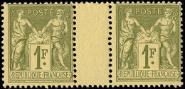 No 82, Paire Interpanneaux, Très Frais. - TB - 1876-1878 Sage (Type I)