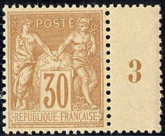 No 80, Brun Jaune, Bdf Mill. 3, Très Frais. - TB - 1876-1878 Sage (Type I)