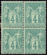 No 63, Bloc De Quatre (deux Ex *), Très Frais. - TB - 1876-1878 Sage (Type I)