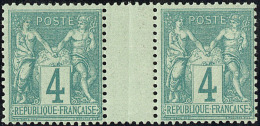 No 63, Paire Interpanneaux, Très Frais. - TB - 1876-1878 Sage (Type I)