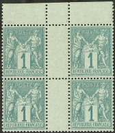 No 61, Bloc De Quatre Interpanneaux Bdf, Superbe - 1876-1878 Sage (Type I)