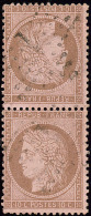 Tête-bêche. No T 58, Paire Obl étoile "1". - TB. - R - 1871-1875 Ceres