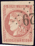 No 49g, Petit Bdf, Aminci Et Décoloré, B D'aspect - 1870 Bordeaux Printing