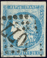 No 44IIa, Bleu Pâle, Obl Gc, Jolie Pièce. - TB. - R - 1870 Bordeaux Printing