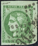 No 42IIp, Vert Foncé, Petit Cdf. - TB - 1870 Bordeaux Printing