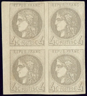No 41II, Gris, Bloc De Quatre Petit Bdf, Superbe. - R - 1870 Bordeaux Printing