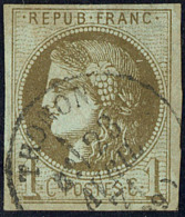 No 39IIIc, Olive Foncé, Obl Cad Thonon. - TB - 1870 Bordeaux Printing