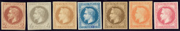 Rothschild. Nos 26Ih, 27IIf, 28Ic, 29Id (pli), 30g, 31d, 32h. - TB - 1863-1870 Napoleon III With Laurels