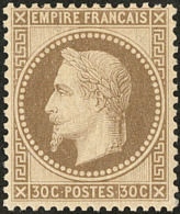 No 30, Brun, Quasiment **, Très Frais. - TB. - R - 1863-1870 Napoléon III Lauré
