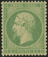 No 20a, Vert Jaune Sur Verdâtre, Très Frais Et Bien Centré. - TB - 1862 Napoleone III