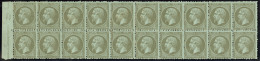 No 19c, Bronze, Bloc De 20 Ex (5 Ex * Et Qqs Ex Rousseurs), Petite Variété D'impression Sur La Paire Bdf D - 1862 Napoleone III