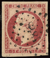 No 18, Carmin, Obl Pc 1818, Jolie Pièce. - TB. - R - 1853-1860 Napoleone III