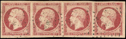 No 17A, Bande De Quatre Obl Pc 898, Jolie Pièce. - TB - 1853-1860 Napoleon III