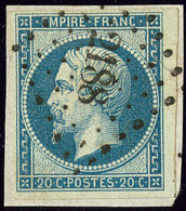 No 14IIa, Bleu Sur Vert, Bdf, Obl Pc 2188 Sur Petit Fragment, Pli Mais TB D'aspect - 1853-1860 Napoleon III