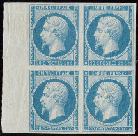 No 14II, Bleu, Bloc De Quatre Bdf (un Ex *), Superbe. - R - 1853-1860 Napoleone III