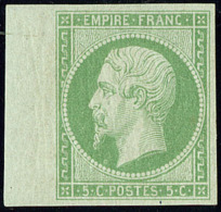 No 12d, Vert Jaune, Bdf, Très Jolie Pièce. - TB. - R - 1853-1860 Napoleon III