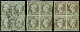 Nos 11 Bloc De Quatre, 11c (2 Blocs De Quatre Dont Un */(*)), Défauts, TB D'aspect - 1853-1860 Napoléon III.