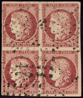 No 6, Bloc De Quatre Obl étoile. - TB. - R - 1849-1850 Ceres