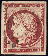 No 6, Carmin Très Foncé, Obl Pc, Jolie Pièce. - TB. - R - 1849-1850 Ceres