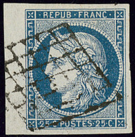 No 4, Bdf, Obl Grille, Ex Choisi. - TB - 1849-1850 Cérès