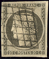 No 3i, Gris, Obl Grille, Jolie Pièce. - TB. - R - 1849-1850 Cérès