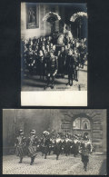 Swiss Guards And A Group Of People Carrying The Pope (probably Pius XI), 2 Unused PCs, VF Quality - Vatican